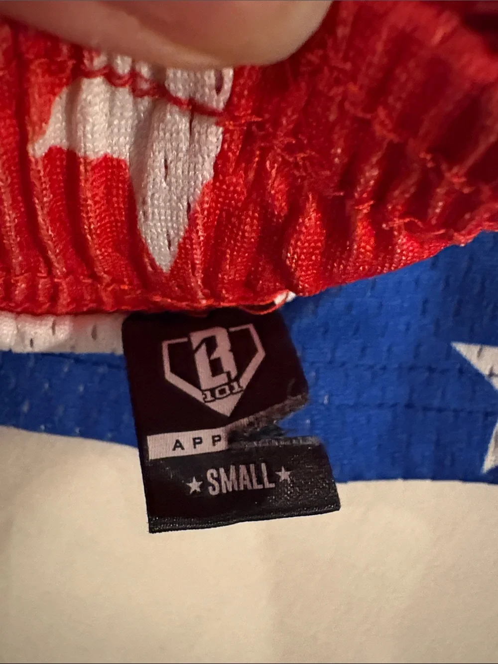 Baseball Lifestyle 101 Red to Blue Star Gradient Athletic Shorts